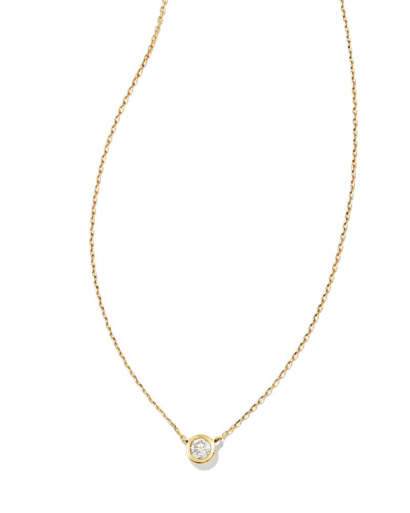 Audrey 14k Yellow Gold Pendant Necklace in White Diamond, .15ct | Kendra Scott