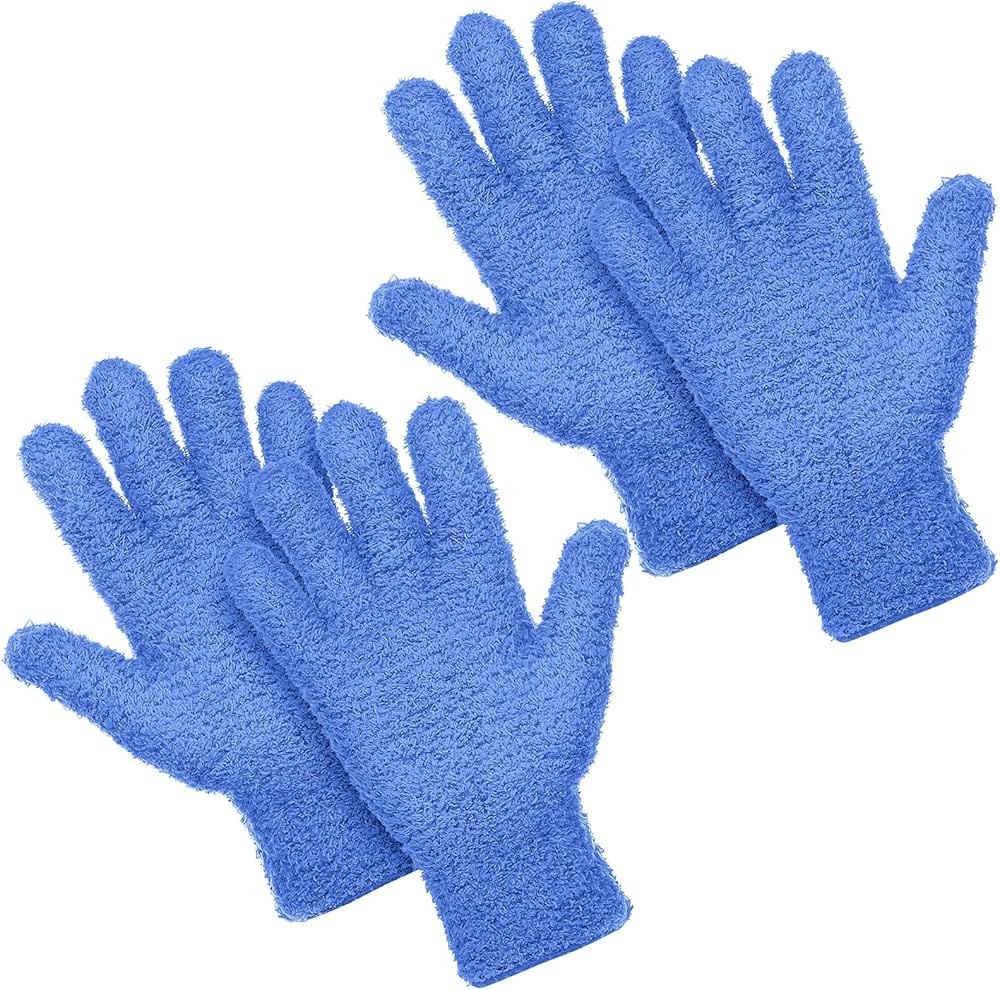 Patelai Microfiber Gloves for Plants Dusting Cleaning Glove Mittens, Navy Blue, 4 Count | Amazon (US)