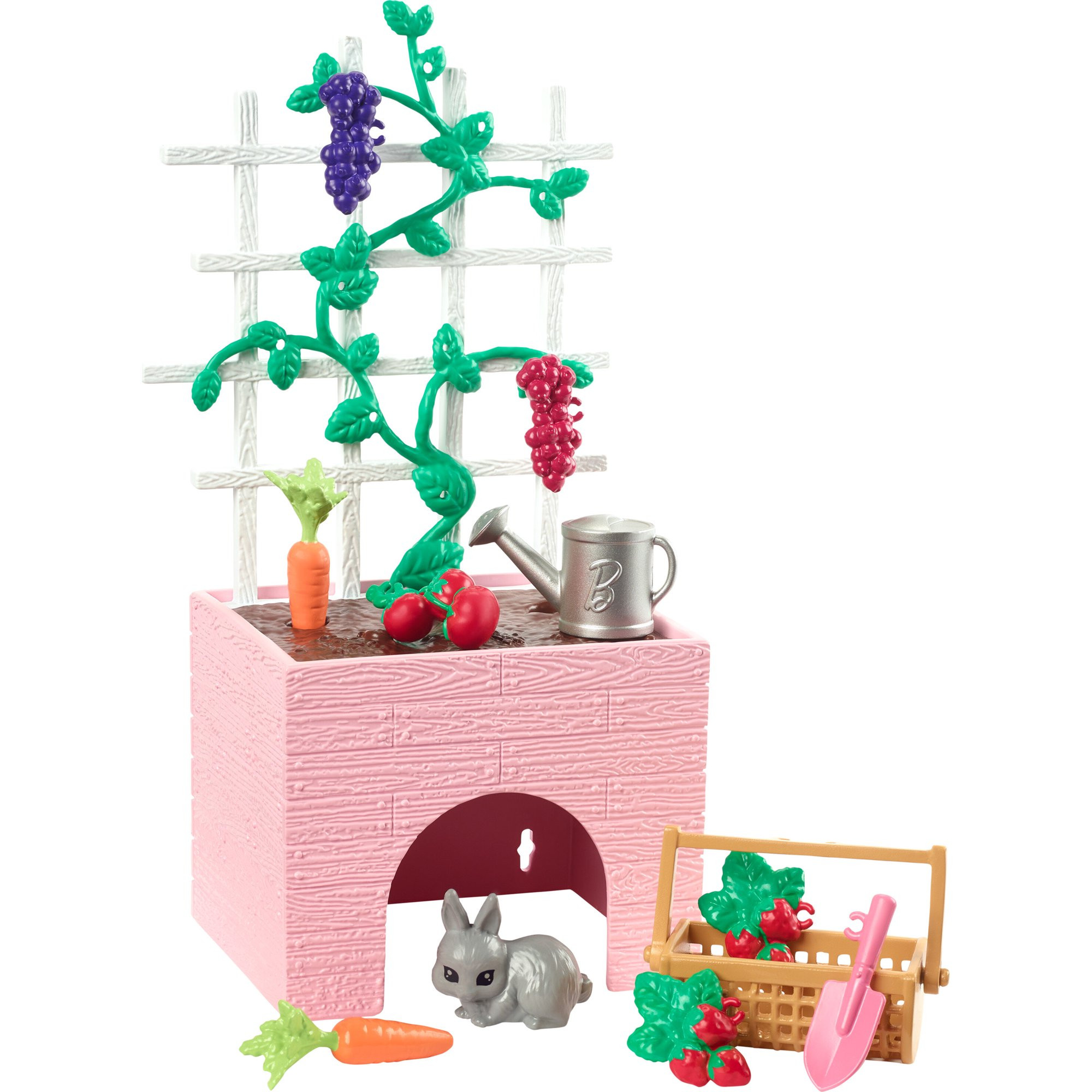 Barbie World Garden Playset with 12 Pieces Including Planter, Bunny Figure, Food & More | Walmart (US)