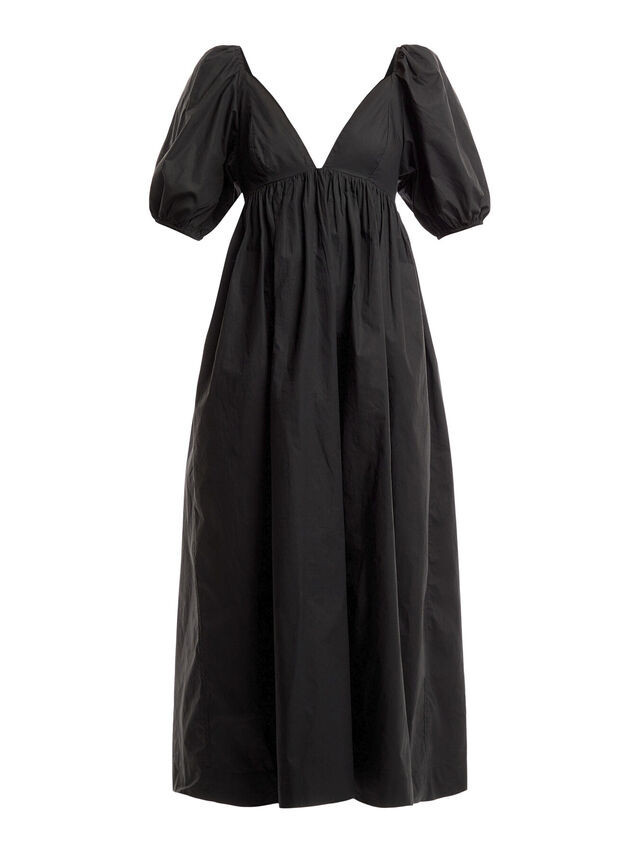 GANNI Black Cotton Poplin Long Dress | Day | Fenwick | Fenwick