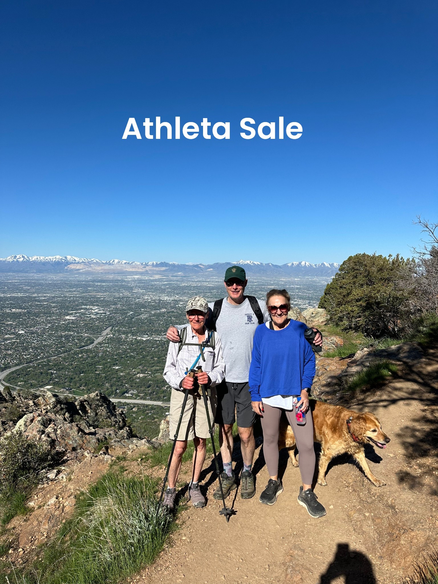 Had the best hike with my sister and Dougie today!! 

Wearing a couple pieces from my athleta order. 25% off through 5/5. Don’t miss it! 

This blue pullover sweatshirt is a great spring layer. Wearing a large. 
At ease tank is a loose fit longer tank. I like to size up to a large. 

Leggings are spanx. Wearing a medium  

#LTKActive #LTKSaleAlert #LTKOver40