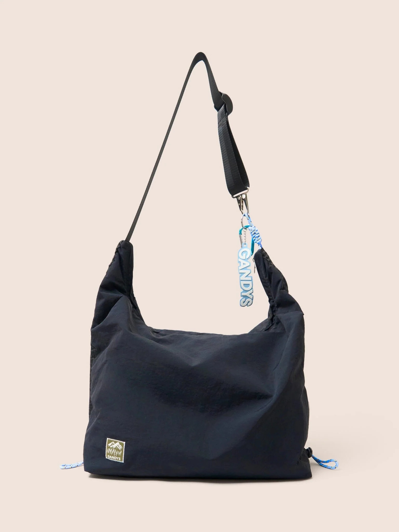 Carabiner Club Recycled Large Crescent Bag in Black | Gandys International (UK)