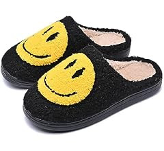Cute Smile Face Slippers for Women and Men,Soft Plush Comfy Warm Couple Slip-On House Happy Face ... | Amazon (US)
