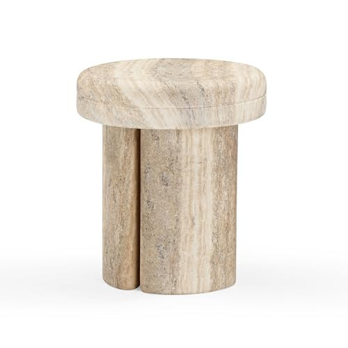 Sheila Travertine Textured Concrete Side Table | Amazon (US)