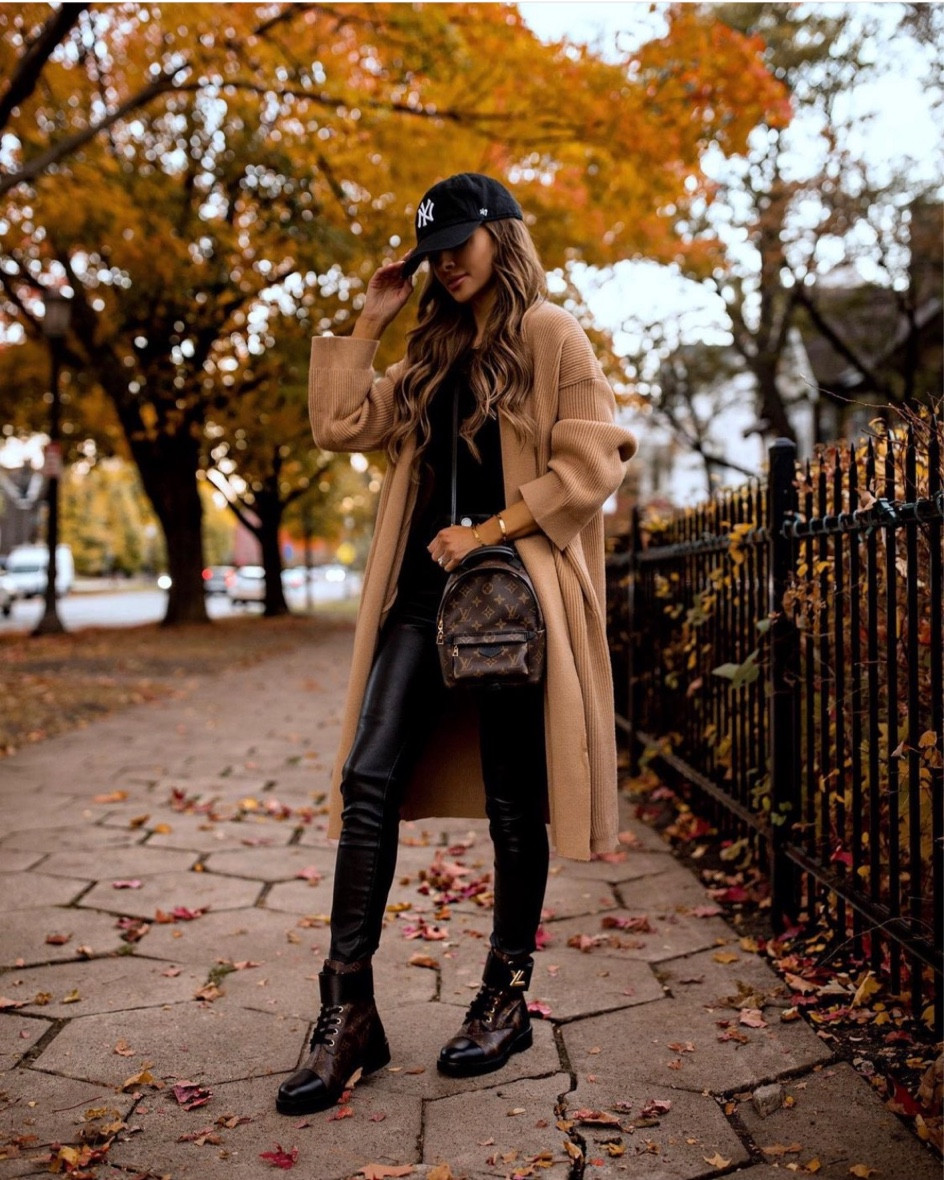 Casual fall outfit 
Mango camel coatigan on sale 
Blank NYC faux leather pants
Louis Vuitton ranger combat boots
Louis Vuitton palm spring mini backpack 



#LTKstyletip #LTKunder100 #LTKSeasonal