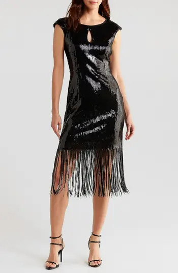 Kyhle Sequin Fringe Hem Cocktail Dress | Nordstrom