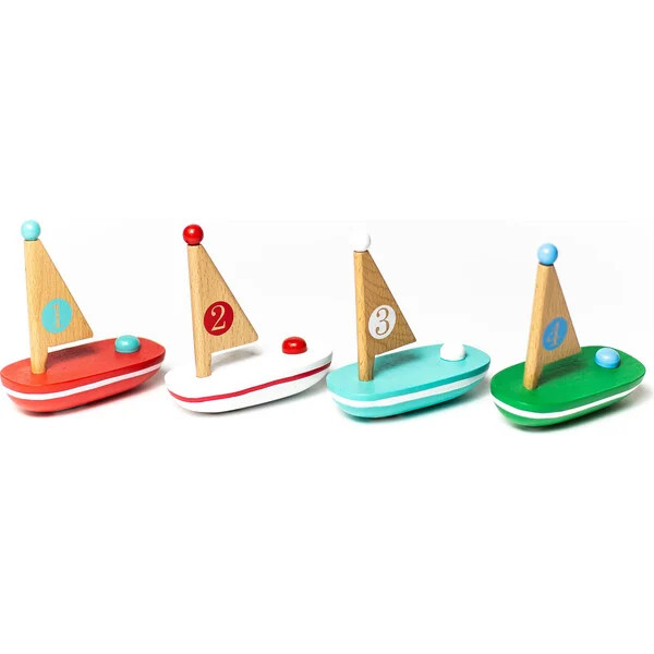 Little Wooden Boats, Set of 4 | Maisonette