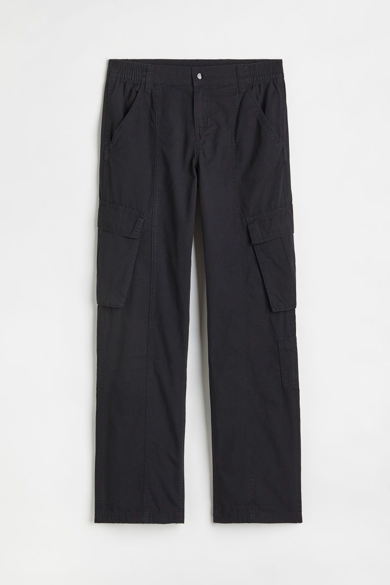 H & M - Canvas Cargo Pants - Black | H&M (US)