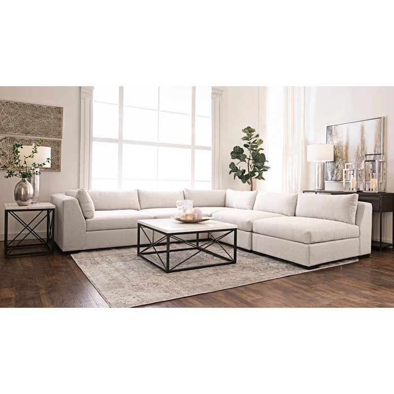 Thomas 136" Wide Symmetrical Modular Corner Sectional | Wayfair North America