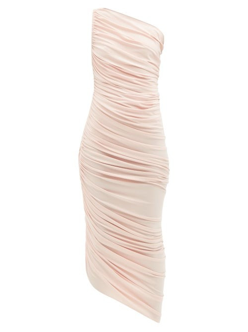 Norma Kamali - Diana Asymmetric Jersey Maxi Dress - Womens - Light Pink | Matches (US)