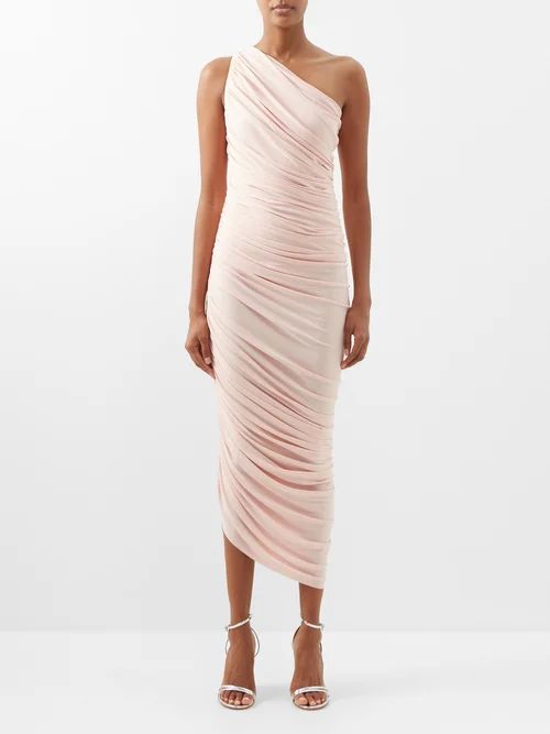 Norma Kamali - Diana Asymmetric Jersey Maxi Dress - Womens - Light Pink | Matches (US)