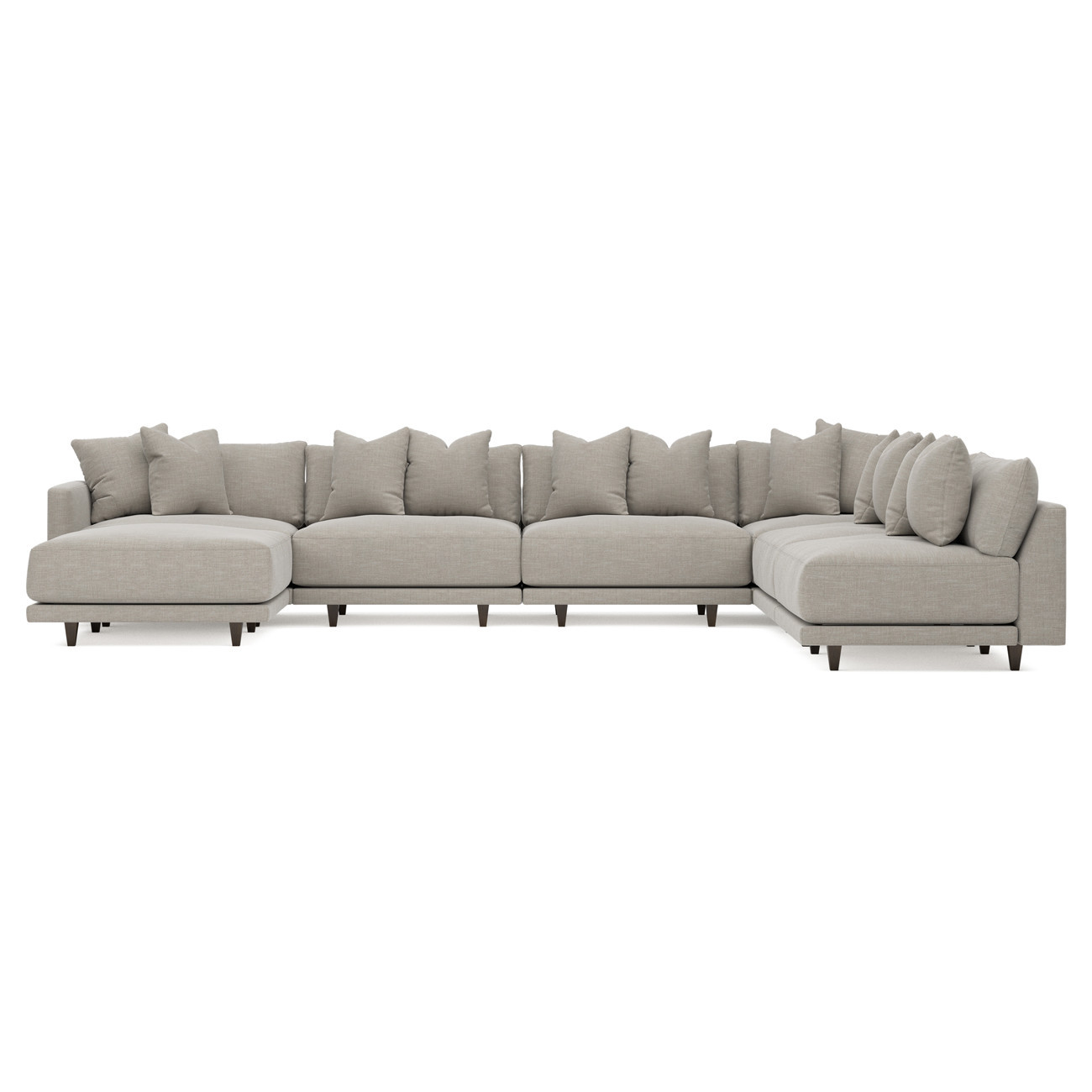 Toulouse Dove Performance Modular 7-Piece Corner Sectional With Ottoman - Left End - 171 | Kathy Kuo Home