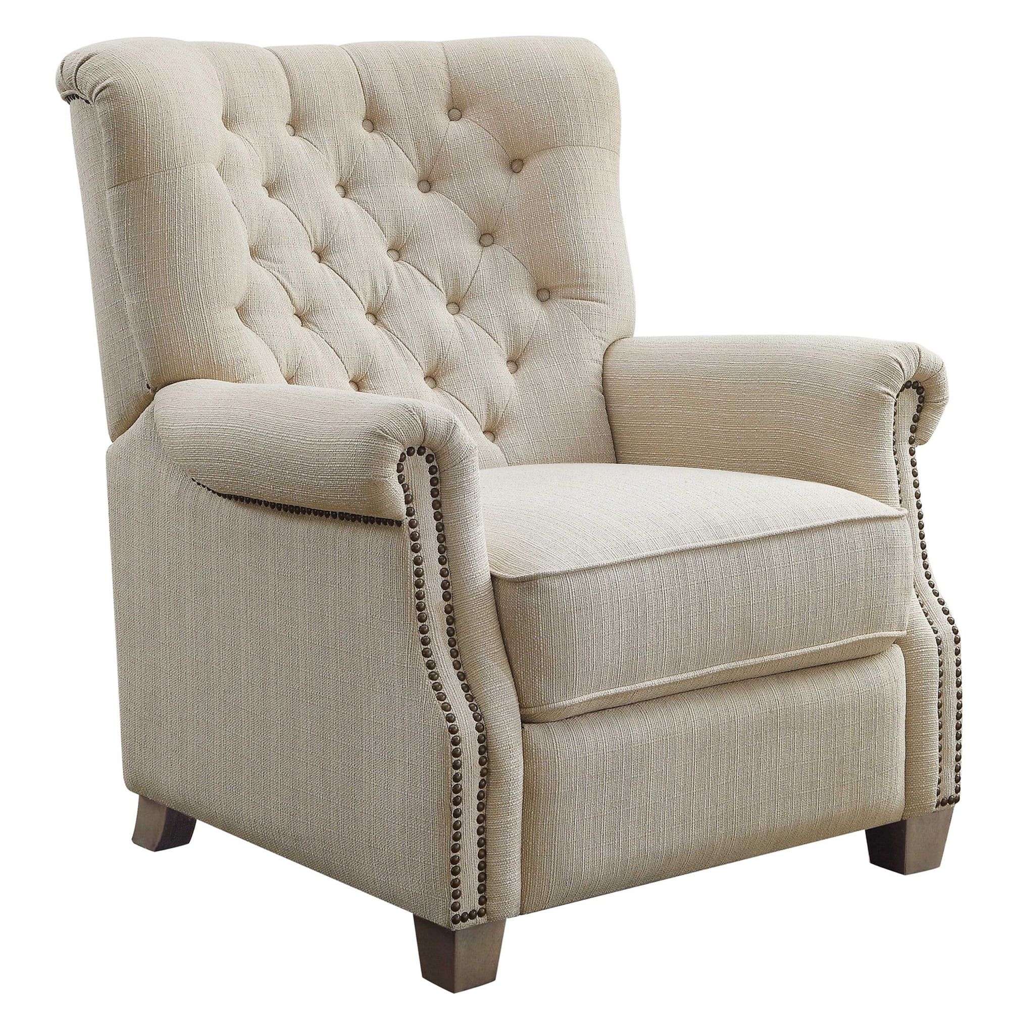 Better Homes & Gardens Tufted Push Back Recliner, Beige Fabric Upholstery | Walmart (US)