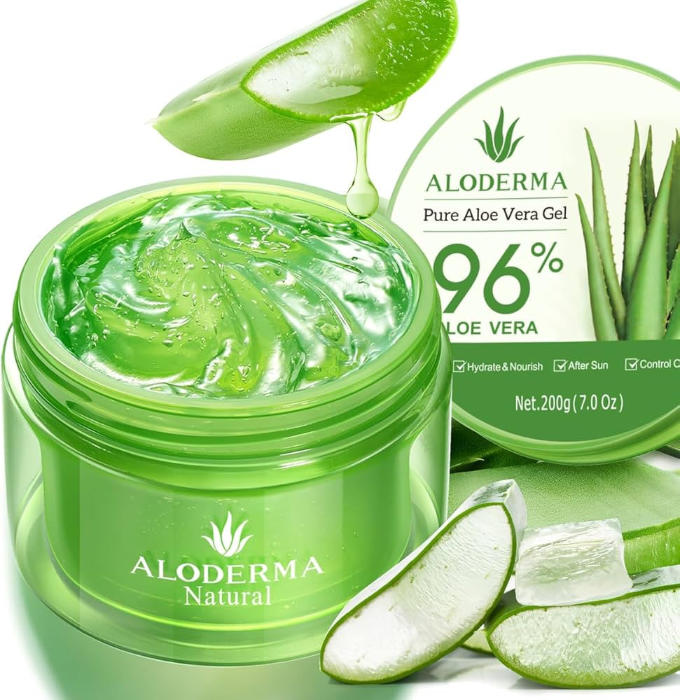Aloderma Organic Aloe Vera Gel for Face & Body, 96% Pure Aloe Gel Made within 12 Hours of Harvest... | Amazon (US)