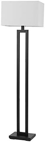 Globe Electric 67046 D'Alessio 58" Floor Lamp, Matte Black, White Linen Shade, On/Off Socket Rota... | Amazon (US)
