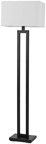 Globe Electric 67046 D'Alessio 58" Floor Lamp, Matte Black, White Linen Shade, On/Off Socket Rota... | Amazon (US)