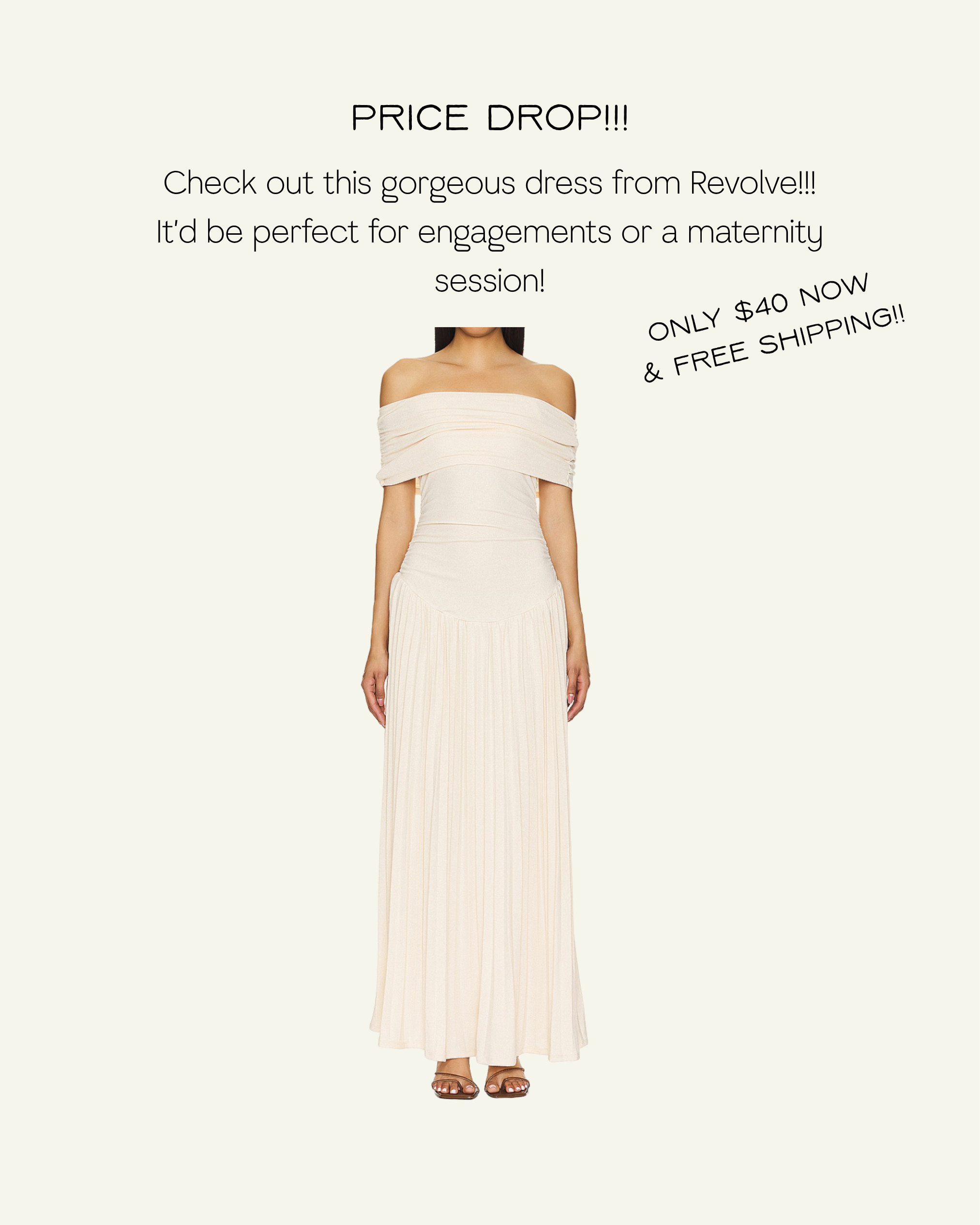 The cutest dress from Revolve on sale for only $40!! Perfect for engagement or maternity photos! 

 #LTKFindsUnder100 #LTKBump #LTKWedding