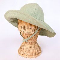 Mint Green Hat For Baby, Baby Sun Hat, Kids Summer Floppy Beach Linen | Etsy (US)