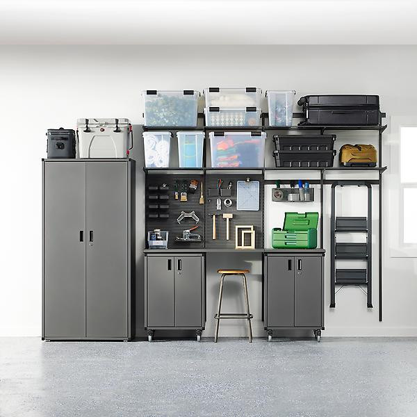 Garage+ 8' Garage Solution with Tall Cabinet | The Container Store