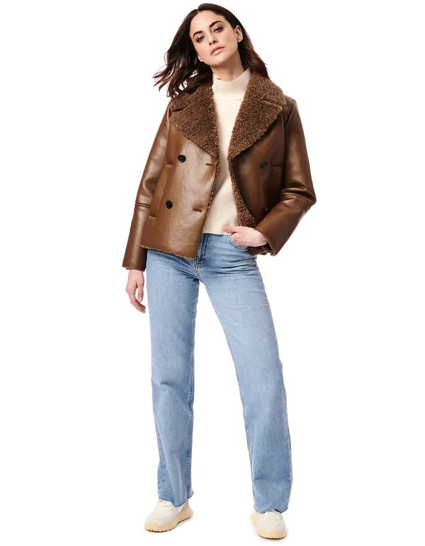 In the Mix Vegan Leather-Fur Jacket | Bernardo Fashions