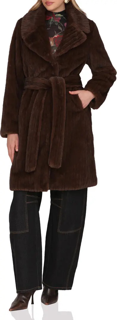 Faux Fur Belted Coat | Nordstrom