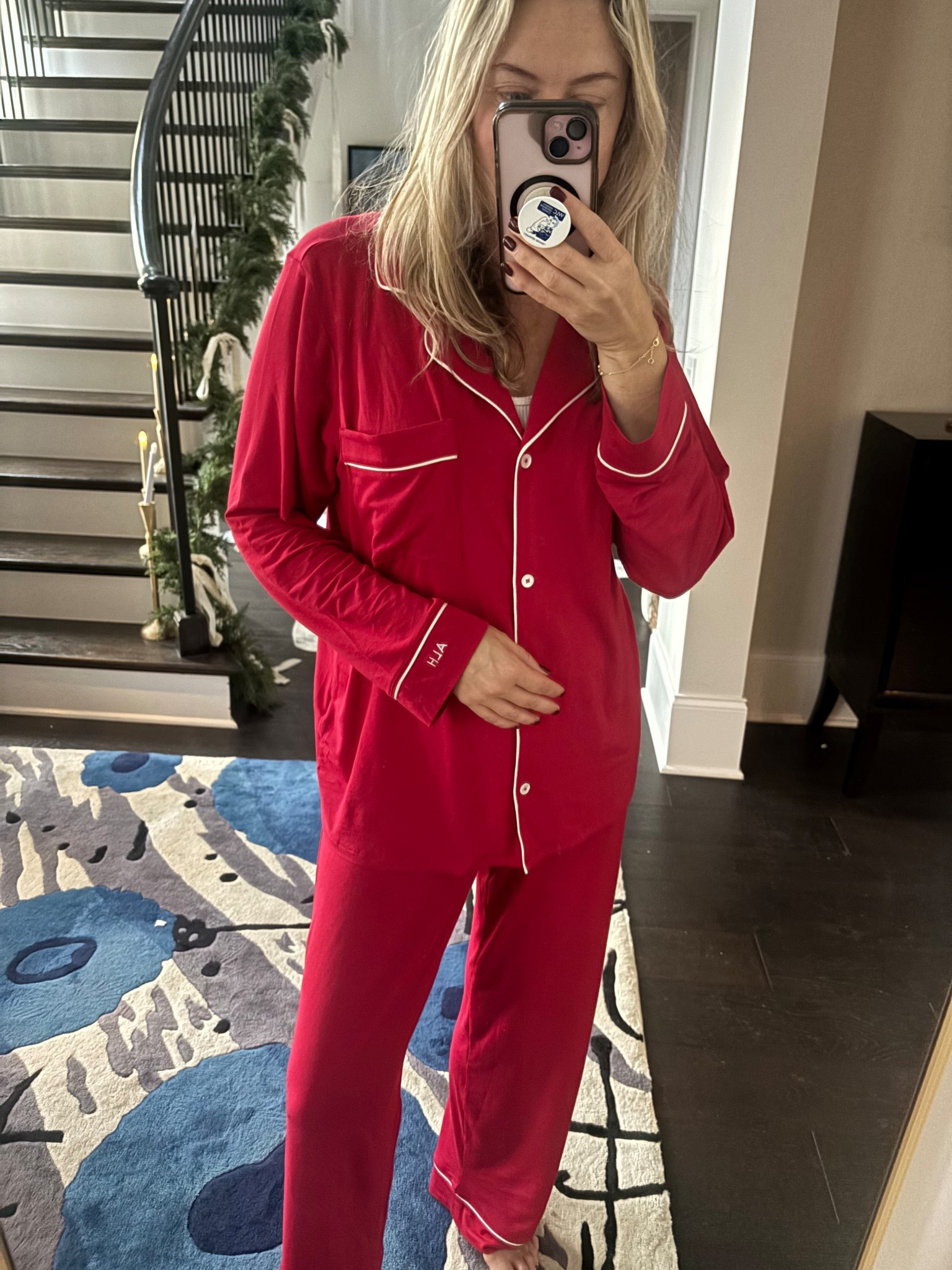 Christmas pajamas with monogram 

#LTKmomlife #LTKHoliday #LTKGiftGuide