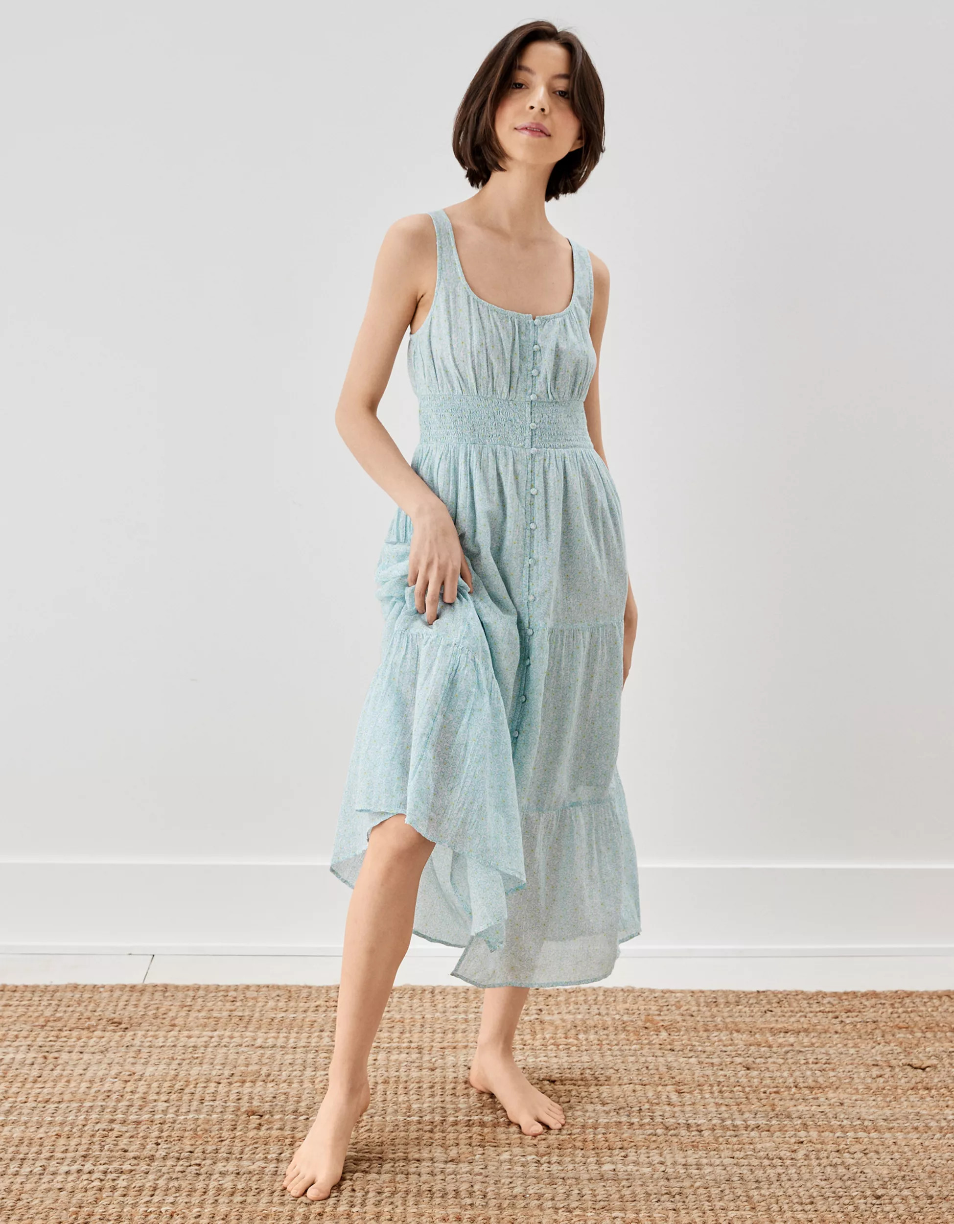 AE Floral Tiered Midi Dress | American Eagle Outfitters (US & CA)