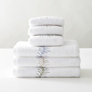Sienne Embroidered Towels with Egyptian Cotton & Leafy Vine Accent | Ballard Designs, Inc.