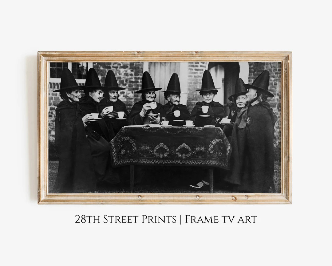 Vintage Halloween Frame TV Art, Witches Art, Witchy Decor, Witches Wall Art, Digital Download Hal... | Etsy (US)