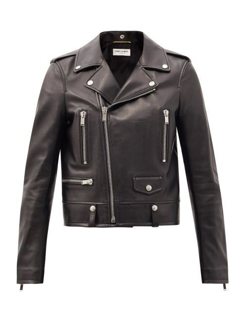 Saint Laurent - Leather Biker Jacket - Womens - Black | Matches (US)