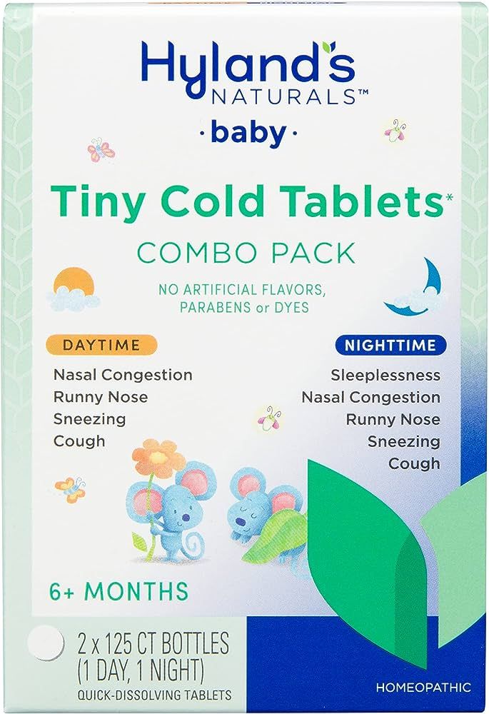 Hyland's Infant and Baby Cold Medicine, Naturals Tiny Cold Tablets, Day & Night Value Pack, Decon... | Amazon (US)