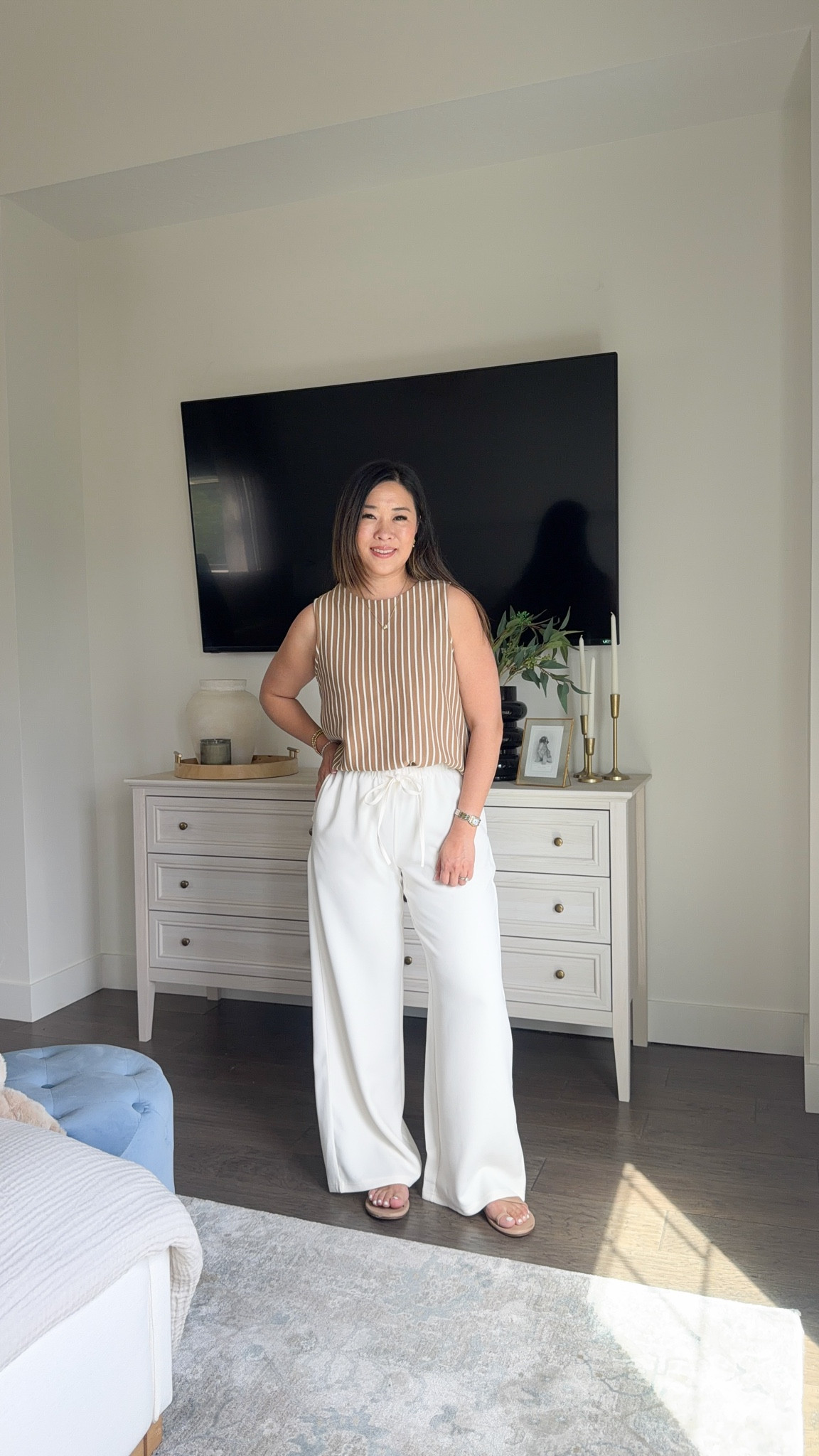 I love this comfortable and stylish outfit! The pants remind me of a more expensive brand and they are just so chic! Perfect for taking from brunch to work! I am 5’4” wearing 29” inseam but they come in different inseam lengths and lots of colors!!

Look for less // wrinkle free pants // casual mom outfit

#LTKootd #LTKPetite #LTKOver40