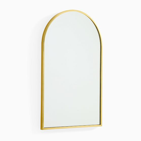 Metal Frame Large Arched Mirror, Antique Brass, 24""Wx40""H | West Elm (US)
