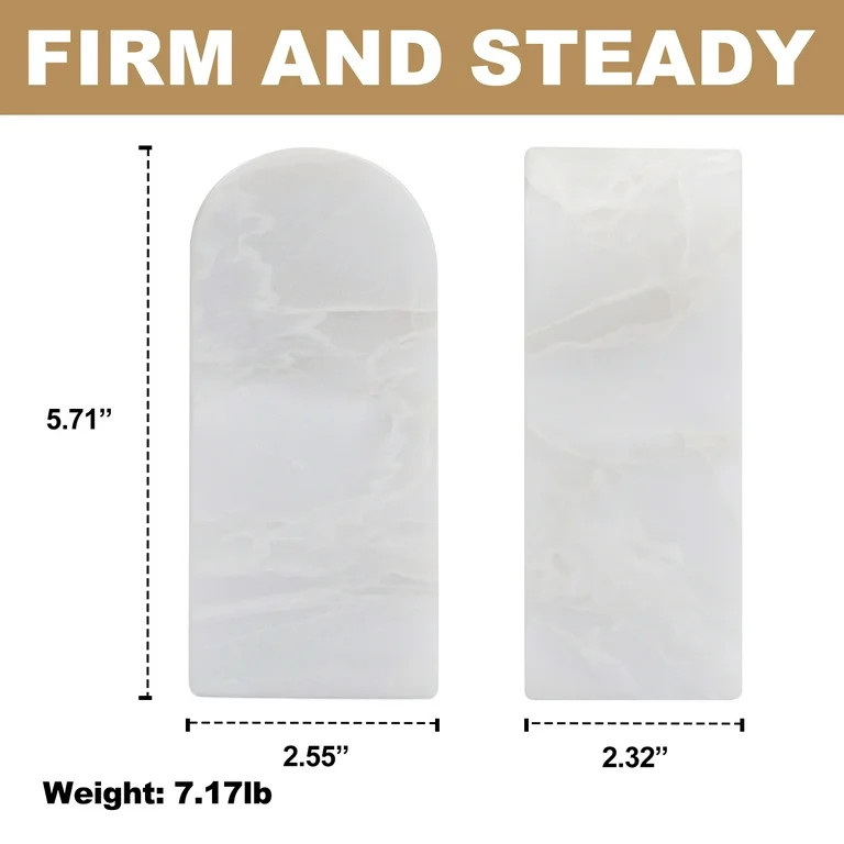 Koville Luxury Marble Bookends 7LBS (Bianco Fiora) | Walmart (US)