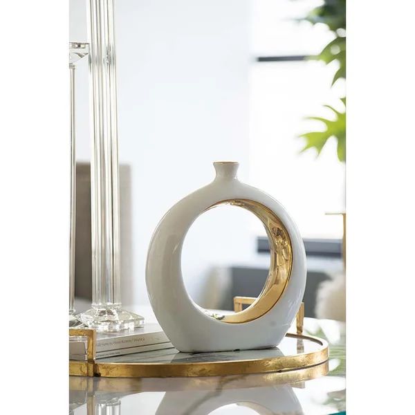 Maxwellton White 12'' Ceramic Table Vase | Wayfair North America