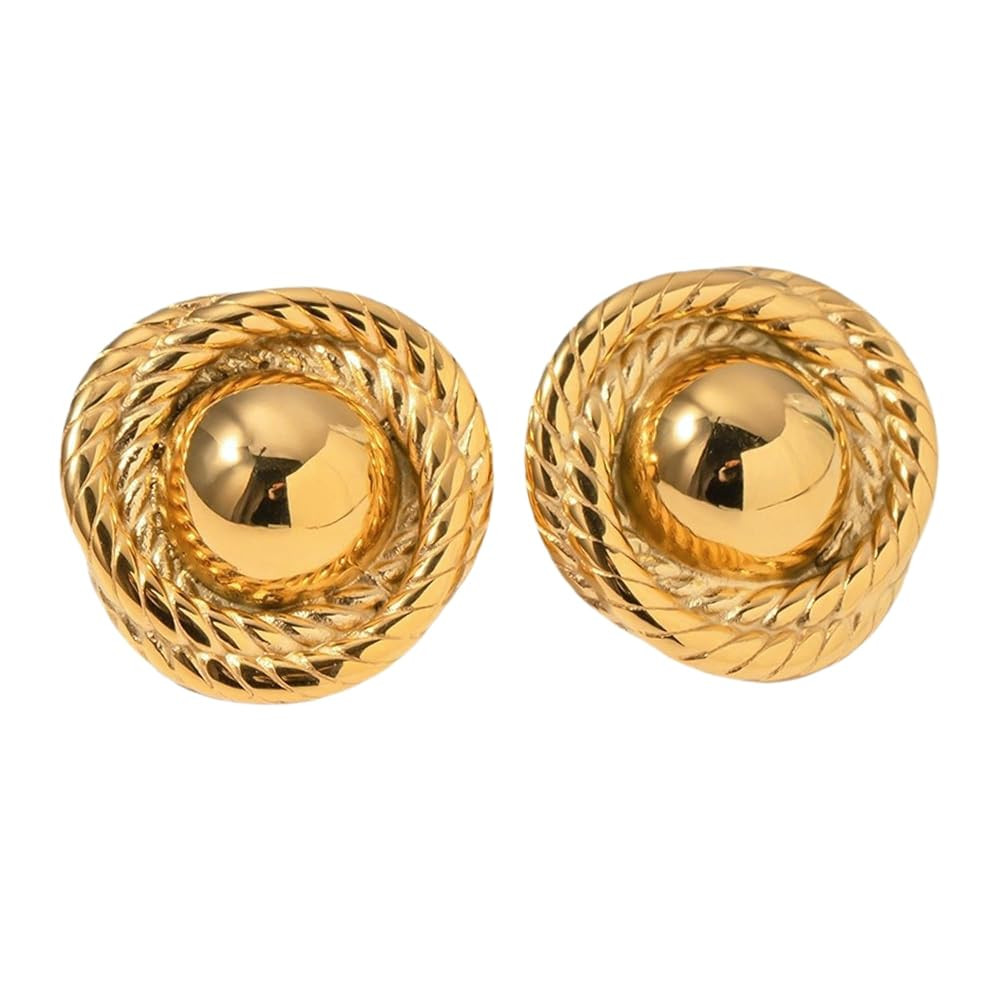 Gold Ball & Rope Statement Earrings – Lightweight Fashion Jewelry for Women | Amazon (US)