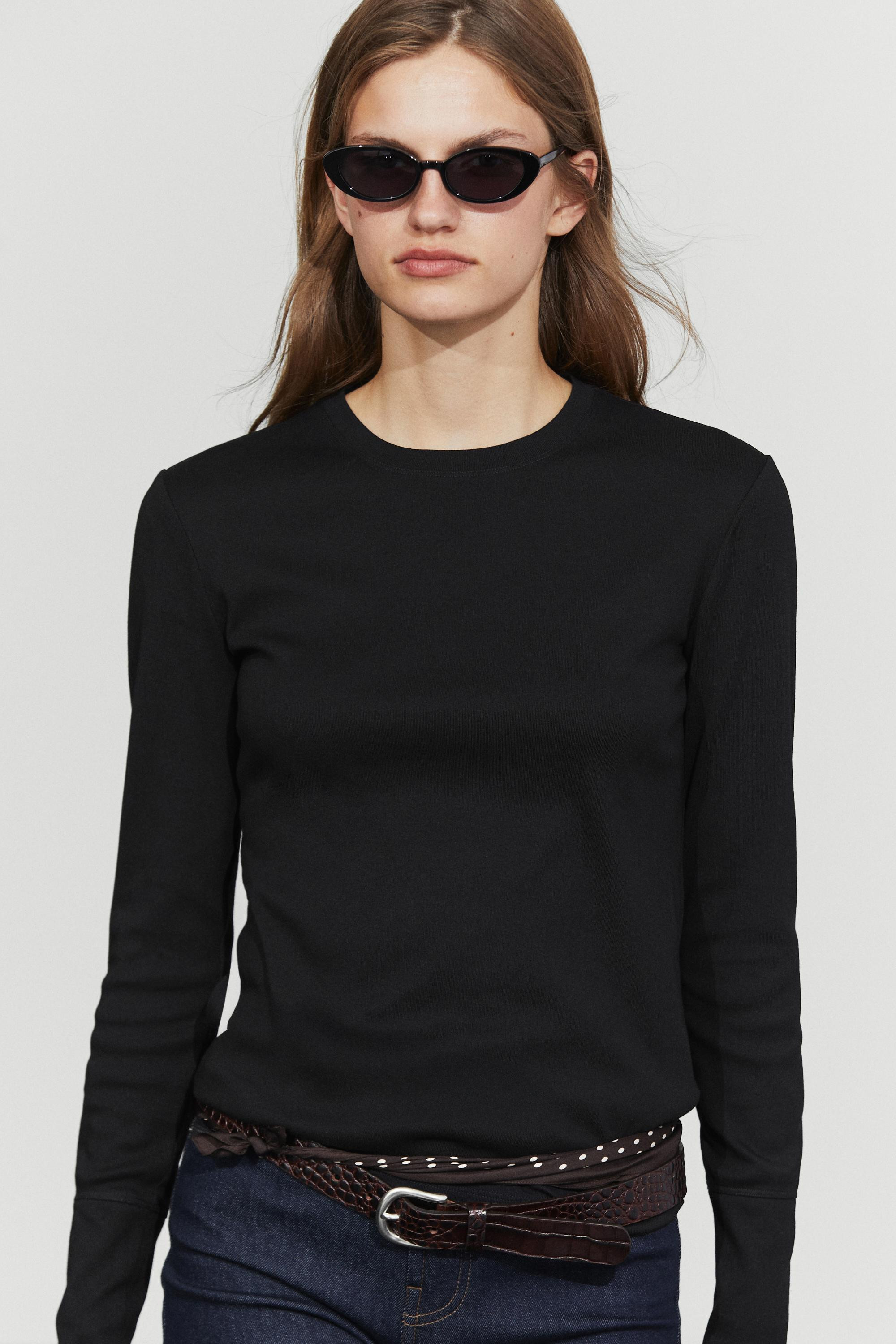 100% cotton long sleeve T-shirt | Massimo Dutti UK