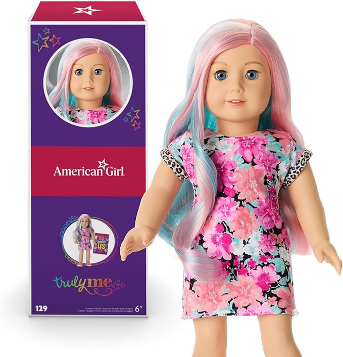 American Girl Truly Me 18-inch Doll #129 with Lt Blue Eyes, Multicolor Hair, Lt Skin with Warm Ol... | Amazon (US)