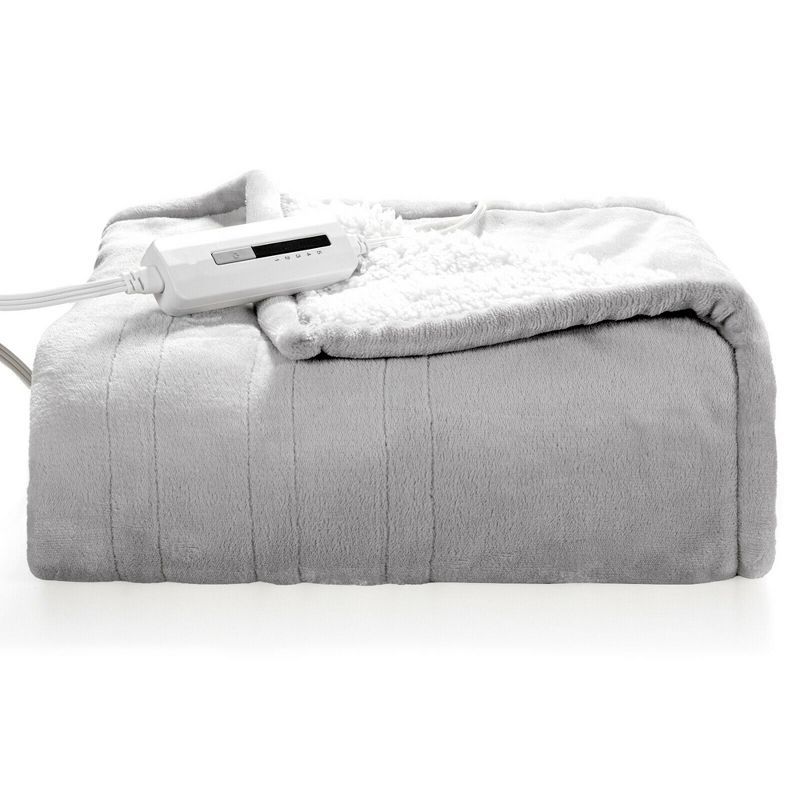 Costway 60''x50'' Electric Heated Throw Blanket Flannel & Sherpa Double-sided Flush | Target