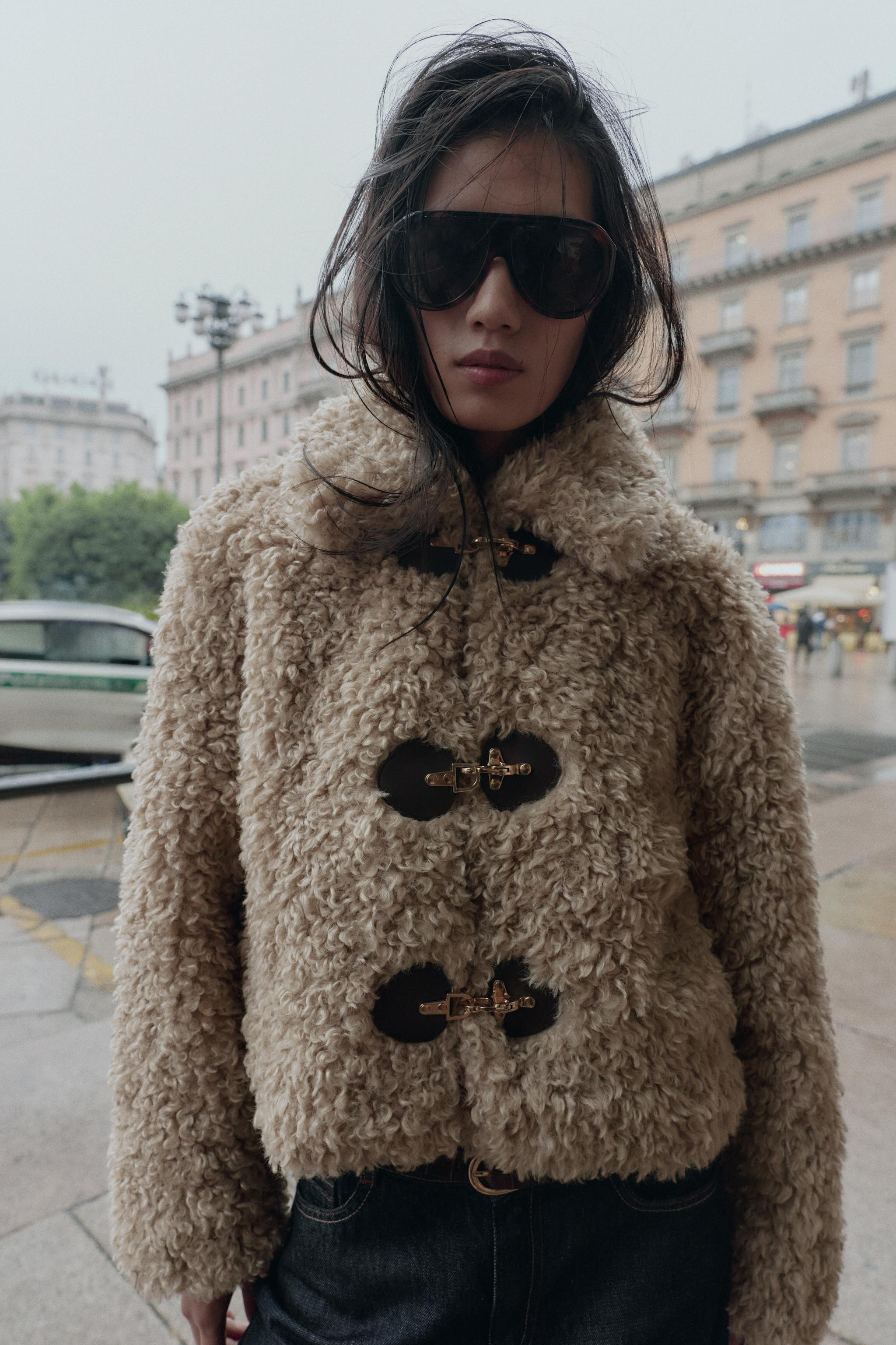 FAUX FUR JACKET WITH TOGGLES | Zara UK