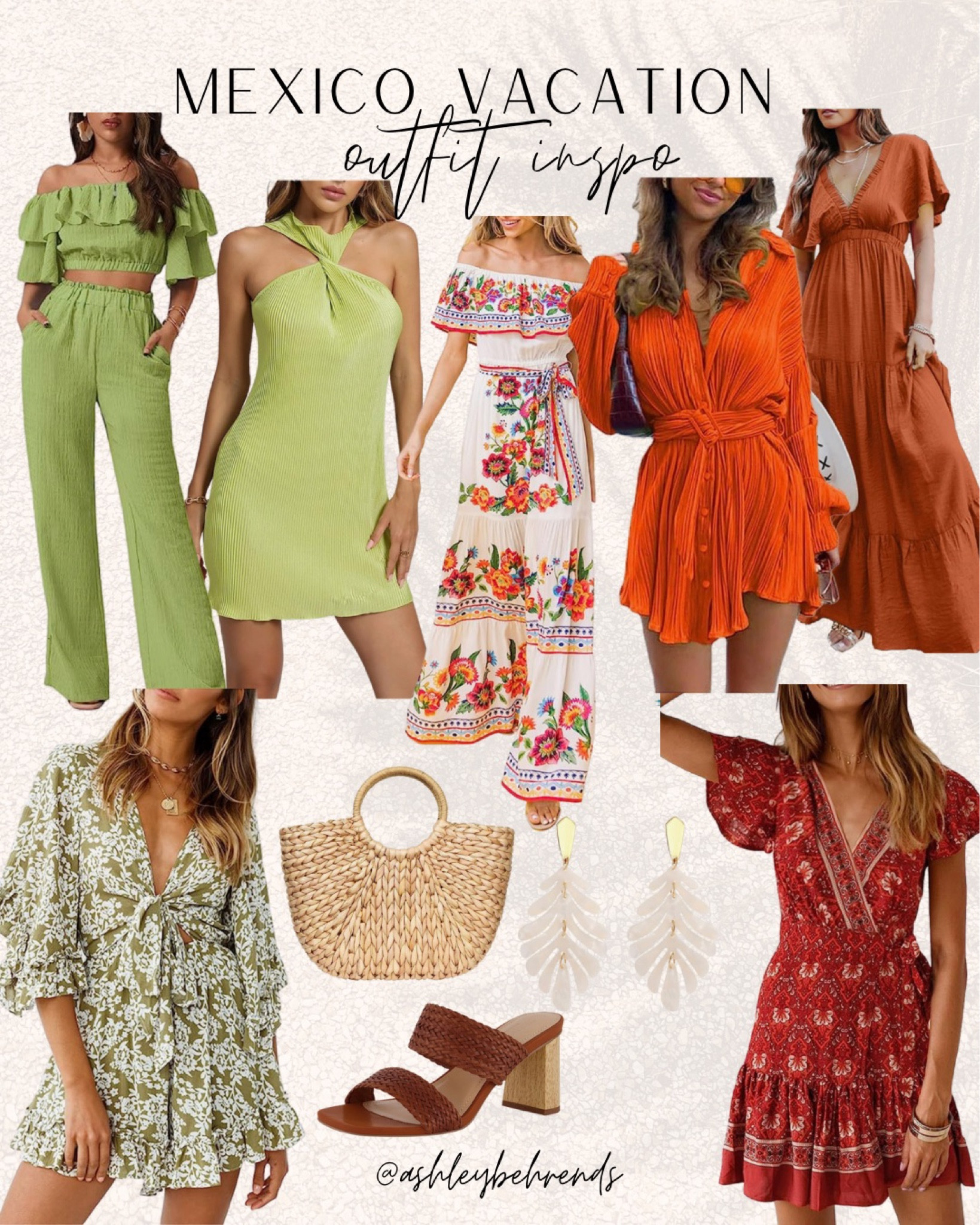 Mexico vacation outfit inspo 🌊☀️🏝️
Floral dress, off the shoulder, resortwear, plisse, mini dress, two piece set, matching set, boho dress, maxi dress, romper, wrap dress, straw bag, earrings, heels 
#styleinspo #dresses #minidress #maxidress #boho #bohemian #offtheshoulder #mexico #vacationoutfits #springbreak #plisse #floraldress #strawbag #earrings #heels #wrapdress #reddress 

#LTKstyletip #LTKSeasonal #LTKtravel