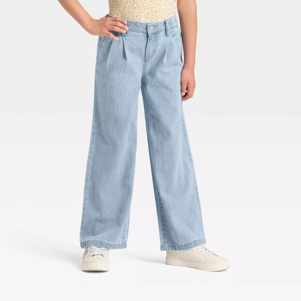 Girls' Wide Leg Jeans - Cat & Jack™ Light Wash | Target