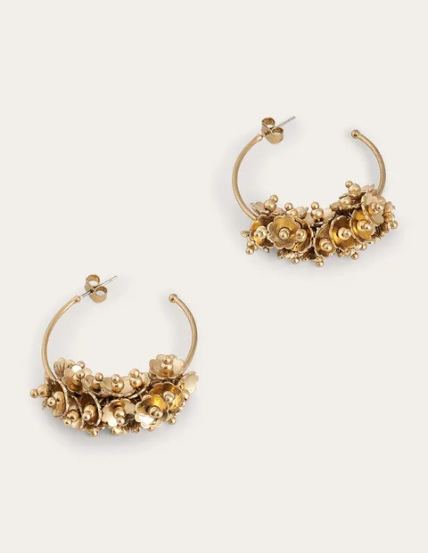 Flower Detail Clustered Hoops | Boden (US)