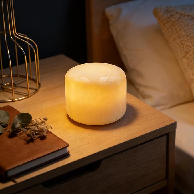 Marble Lamp Night Light Touch Bedside Table Lamp for Bedroom,Type-C Rechargeable Small Desk Bedsi... | Amazon (US)