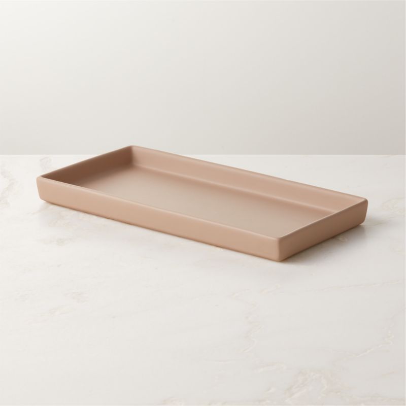Modern Rubber-Coated Nude Vanity Tray | CB2 | CB2