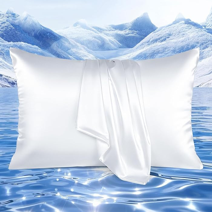 Elegear Cooling Pillow Cases for Hot Sleepers, Upgraded Arc-Chill Cooling Satin Pillowcases Q-max... | Amazon (US)