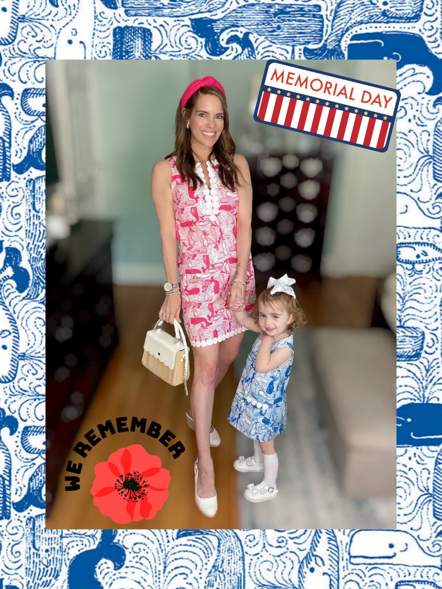 Memorial Day Mommy + Me Style ❤️🤍💙

Red, white, and blue done the preppy way 🇺🇸✨ Sharing a festive mommy & me Memorial Day look featuring a pink-and-red print dress, bold headband, wedges, and scalloped bag for me, plus the sweetest blue print dress for Caroline with knee socks, sneakers, and a big bow 🎀 Perfect for Memorial Day weekend celebrations, cookouts, parades, and summer kick-off fun! Linked our outfits and accessories to recreate this colorful patriotic look ❤️

Memorial Day outfit, mommy and me Memorial Day style, patriotic outfit inspiration, red white and blue outfit, Lilly Pulitzer inspired style, preppy patriotic fashion, Memorial Day weekend outfit, summer holiday outfit, mommy and me matching outfits, patriotic family style, colorful feminine fashion, resort style outfit, festive summer look 🇺🇸💕

#LTKmomlife #LTKKids #LTKBaby