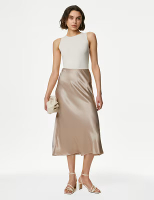 Satin Midi Slip Skirt | Marks & Spencer (UK)