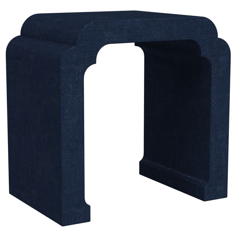 Kos Raffia Waterfall Side Table, Navy | One Kings Lane