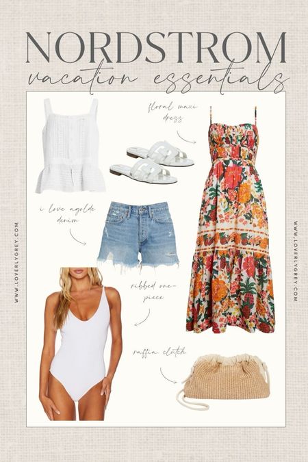 Loverly Grey Nordstrom vacation essentials. I love this Farm Rio dress and Agolde Parker shorts perfect for a beach getaway! 

#LTKSeasonal #LTKstyletip #LTKbeauty